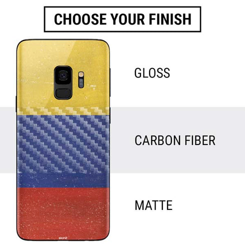 Colombia Flag Distressed Galaxy S9 Skin